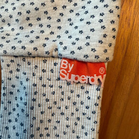 Superdry Hoodie‎ Sweatshirt - Light Gray with Navy Stars, Medium - Picture 7 of 12